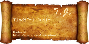 Timári Judit névjegykártya